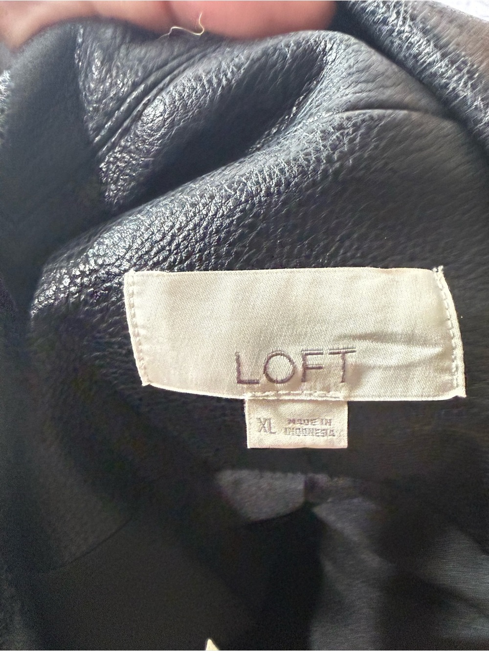 LOFT Black pebbled Leather Asymmetrical Moto Jacket size Xl - Picture 11 of 11